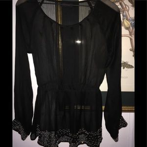 Black sheer blouse